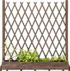 Takasho WSR-1212B Extendable Lattice Fence with Stand, 120x120cm, Brown, Wooden, Adjustable Legs, Stylish Trellis