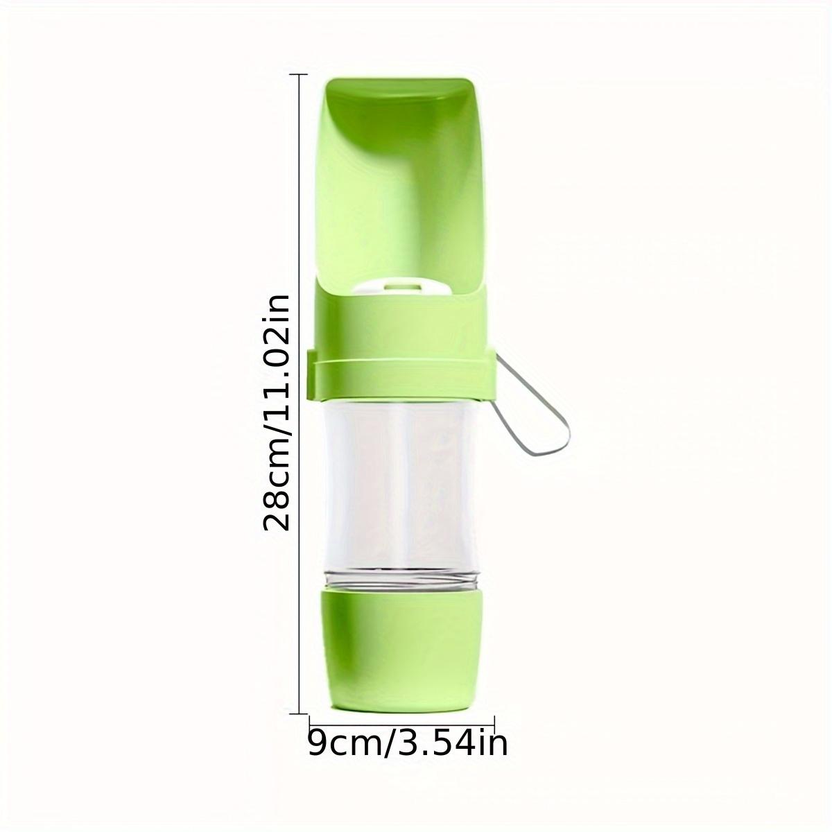 

Портативная бутылка для воды для собак с контейнером для еды, дорожная чашка для воды для собак для улицы, пластиковый материал, легко носить для походов и поездок с питомцами зелёный