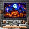 1 piece of 2D flat background cloth pumpkin ghost bat castle night background cloth.PMJ