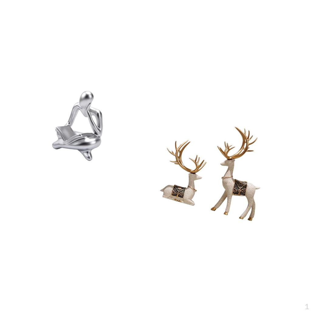 Abstract Thinker Reindeer Statue Decoration for Tabletop Living Room Shelf Office Bookshelf Sitting