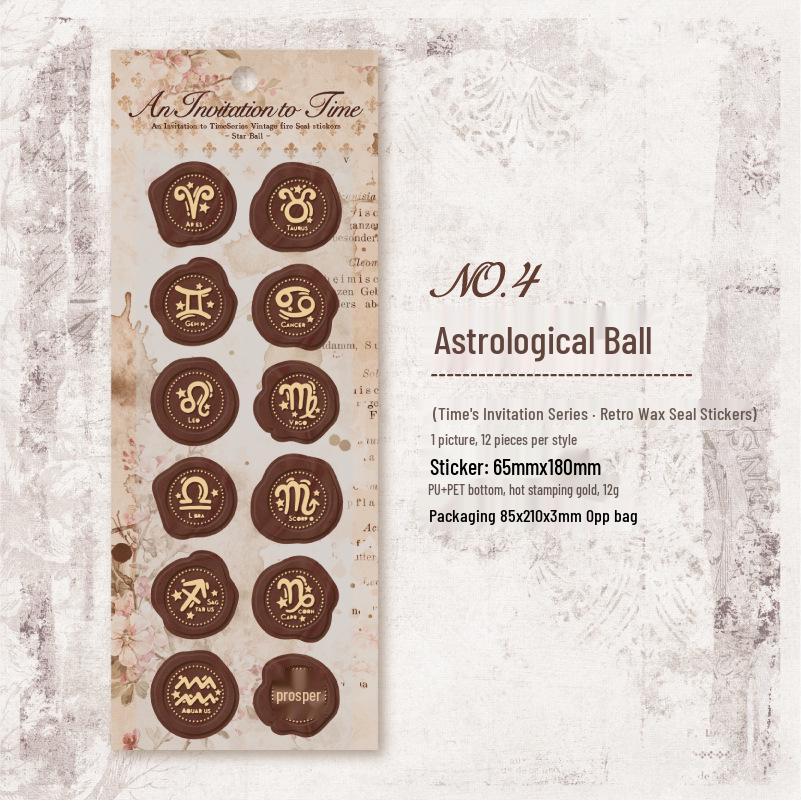 Yan Ji Time s Invitation Wax Seal Stickers - Elegant Journal Decoration