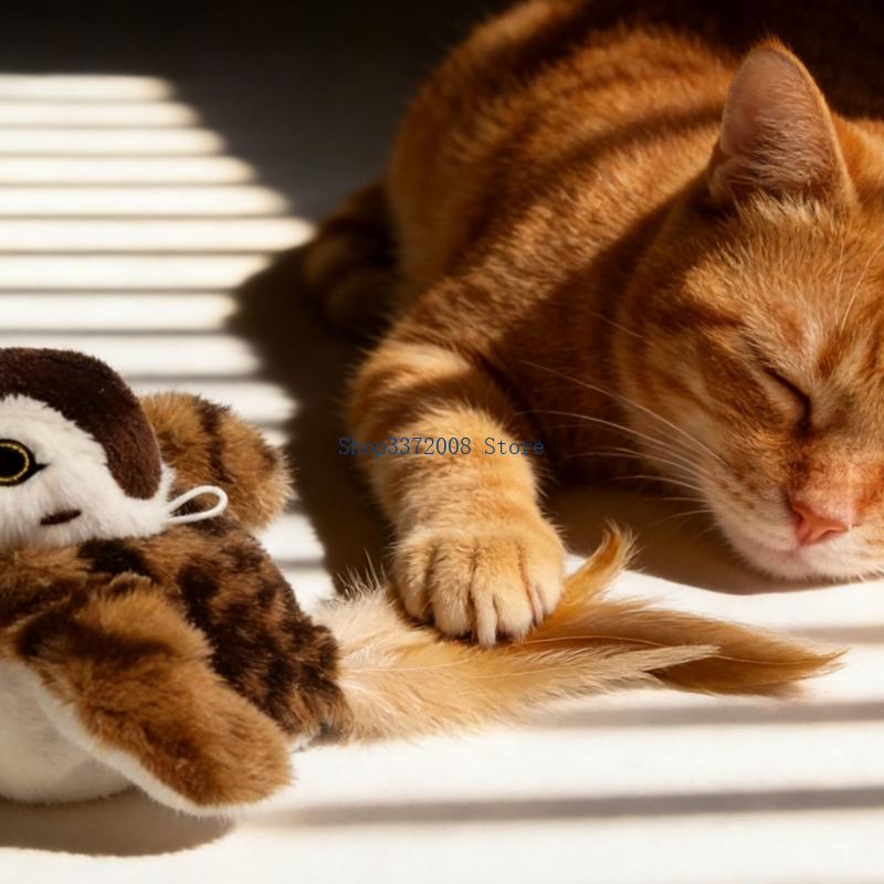 Electric Flapping Bird Toy Cats Interactively Sound Exercise Boredom Relief