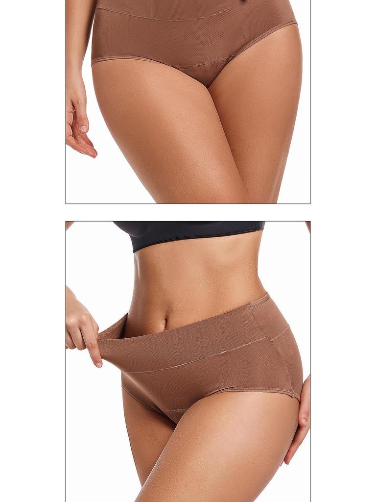 European Size Leak-proof High-waist Period Underwear - Breathable Mesh, Absorbent, Front and Back Protection
