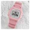 Casio DIGITAL Series - Square Fashionable Sports Waterproof Quartz Movement Resin Strap Japanese and Korean Watch Women's Watch Pink Dial W-218HC-4AV