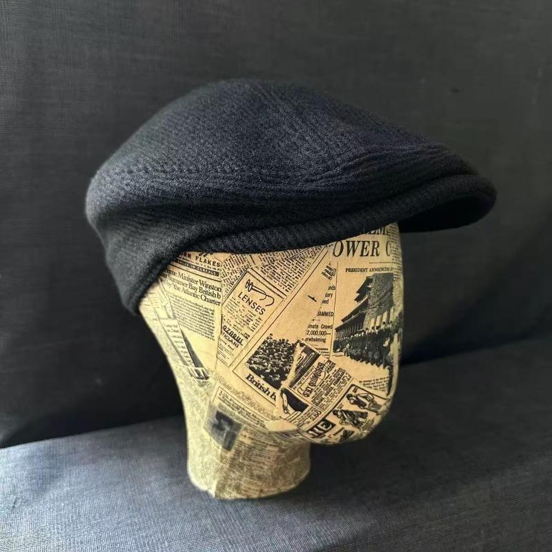 Autumn New Big Size 62Cm Plaid Woolen Men Vintage Painter Berets Women Literary Retro Newsboy Cap Large Size Casual Ivy Cap S-Xl