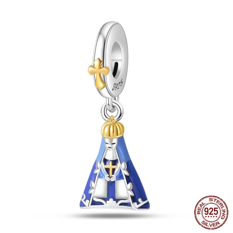 Copper Nossa Senhora Aparecida Dangle Charms Beads Fit Qikaola Original Bracelets Diy Jewelry Making For Women