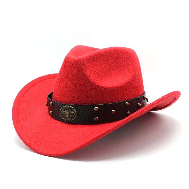 Western Cowboy Hat Woolen Felt Hat Men'S And Women'S Top Hat Outdoor Riding Hat