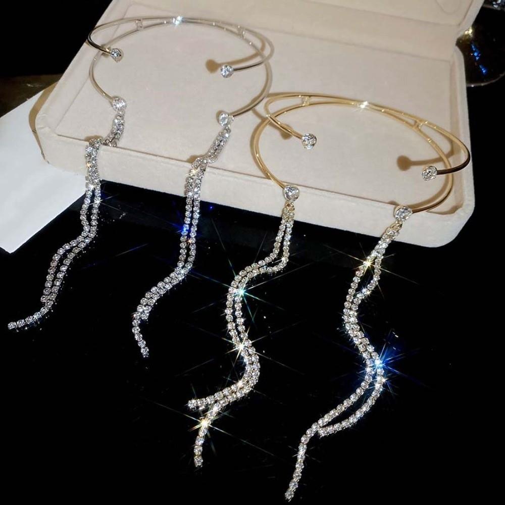 Rhinestone Crystal Armband Tassel Fringe Armlet Adjust Bracelet Upper Arm Cuff  Party