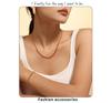 18K Gold-Plated Titanium Steel Necklace & Bracelet Set with Round Bead Spacer & Diamond Tassel