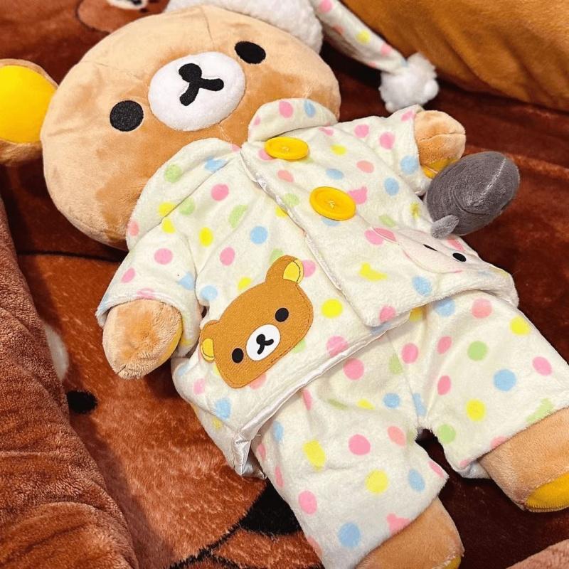 Rilakkuma Pajama Doll Lala Bear Japanese Easy Bear Doll Wearing Pajama Cute Doll Bear Girl Boy Birthday Gift Anime Surrounding