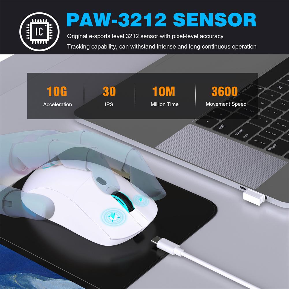 T20 2.4G Wireless Gaming Mouse 7-Color Backlit Ergonomic Mouse 3600 DPI Rechargeable Wireless Computer Mouse For Laptop PC Desktop