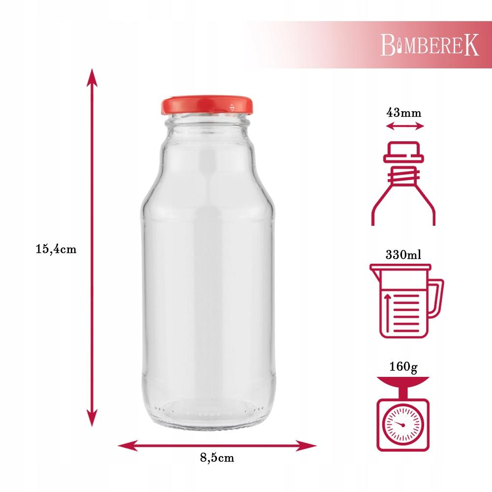 100x Winnie the Pooh Juice Bottle 330ml + GLASS JUICE BOTTLE LID 330ml