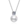 Natural Freshwater Pearl Simple Moissanite Clavicle Chain S925 Sterling Silver Necklace 2026