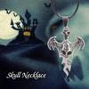 Edgy Skull Cross Pendant Necklace Gothic Halloween Jewelry for Punk Fashion Enthusiasts and Statement Accessories