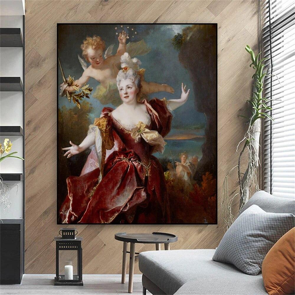 Vintage Oil Painting Poster Mademoiselle Duclos In the Role of Ariadne Prints Renaissance Art Canvas Painting Living Room Decor