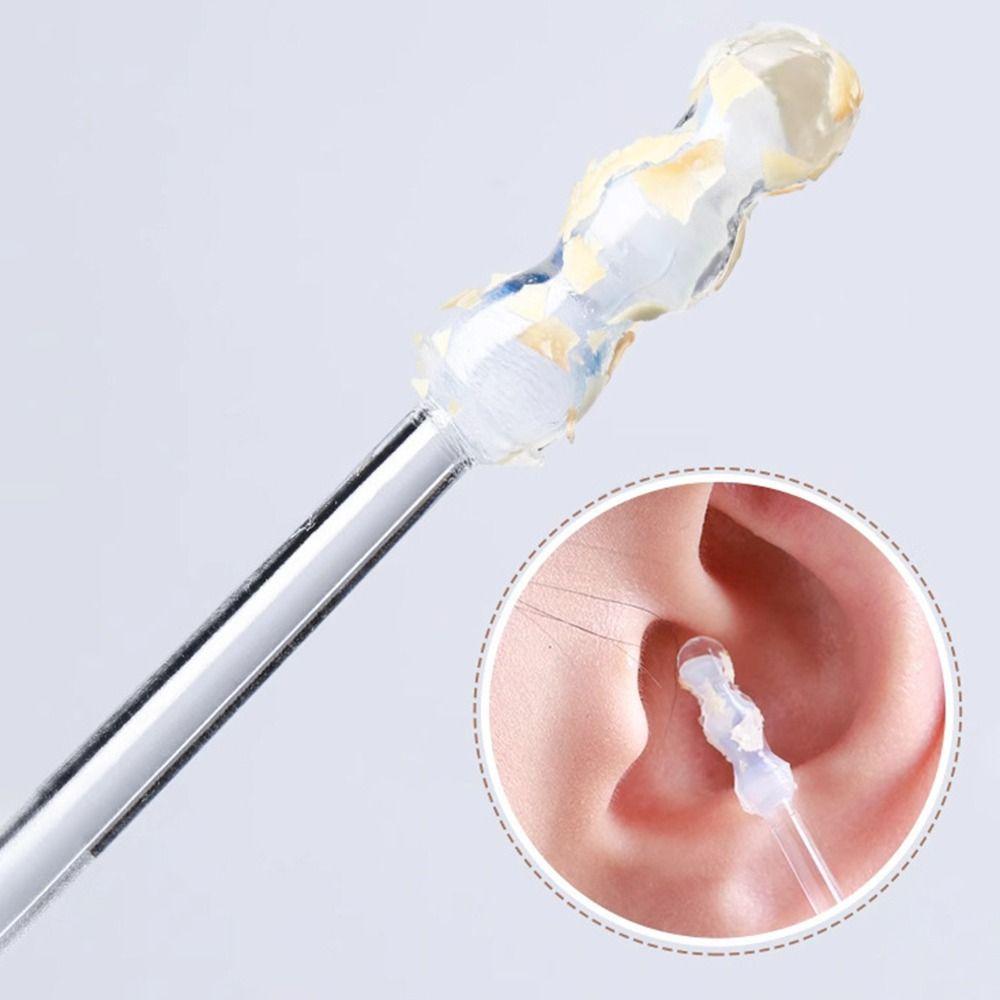 24 ks/krabička Silikonové jednorázové vatové tyčinky Měkký nástroj na odstraňování ušního mazu Nové lepkavé vatové tyčinky pro dospělé