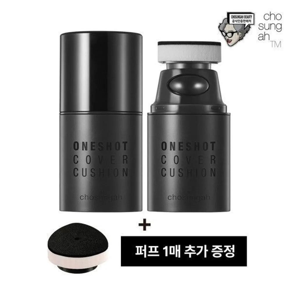 Cho Sung Ah TM One Shot Cover Cushion Foundation (Extra Puff Included) No. 1 Light Beige