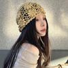 Handmade Knit Basin Caps Hollow Beanies Cap Ethnic Crochet Flower Hat  Ladies
