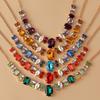 Decoration Vintage Chunky Necklace Charm Exaggerated Necklace Rhinestone Necklace  Gifts