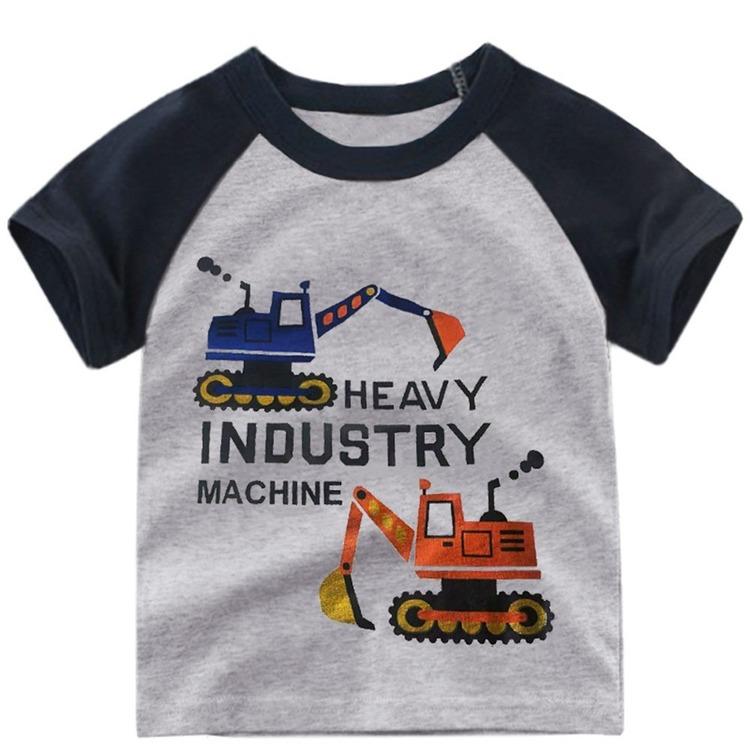 Kids Short Sleeve T Shirt Toddler Boys Girls Color Patchwork Summer Tops Cartoon Printed Graphic Tees