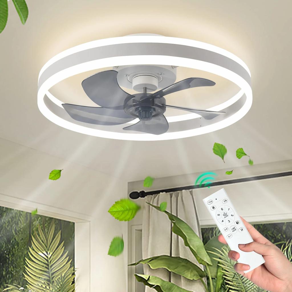 IRALAN Modern Ceiling Fan with Light Remote Control 6 Speed Chanderlier Fan Reversible Dimmable For Living Room Bedroom