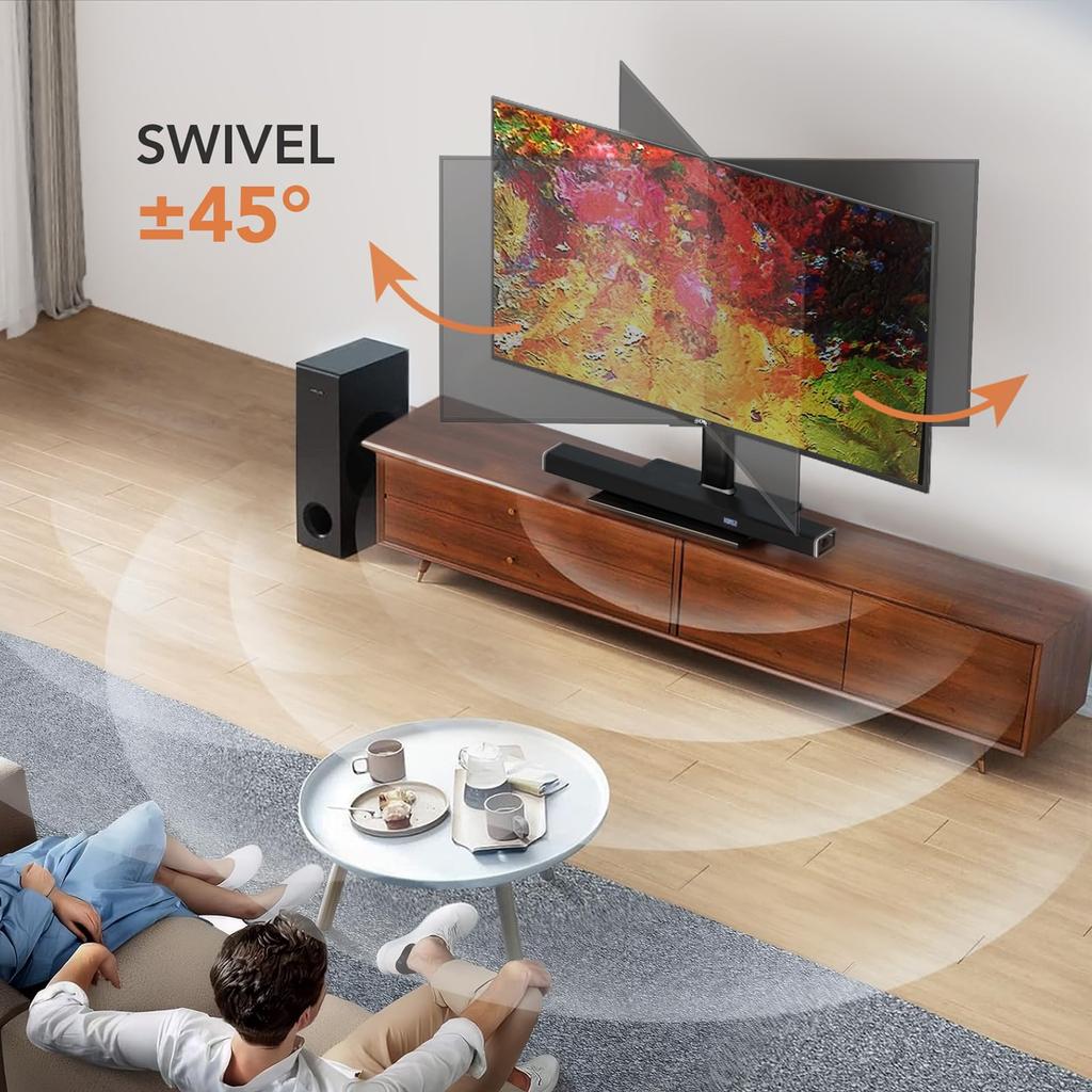 Universal Table Top Pedestal TV Stand Base with Swivel Mount for inches 21-47 HT02B-002