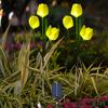 2 Pack Solar Outdoor Garden Lights IP65 Waterproof Solar Tulip LED Flower Light Solar Stake Flowers Lamp for Patio Lawn