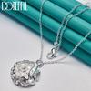 DOTEFFIL 925 Sterling Silver Rose Flower Pendant Necklace for Women Wedding Party Fashion Jewelry
