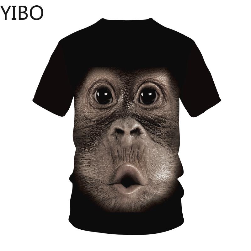 2020 Men's T-Shirts 3D Printed Animal Monkey Tshirt Short Sleeve Funny Design Casual Tops Tees Male Casual Streetwear