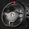 DIY Universal Car Steering Wheel Cover Napa Leather Steering Wheel Wrap Soft Breathable Car Accessories 38cm Auto Steering Wrap