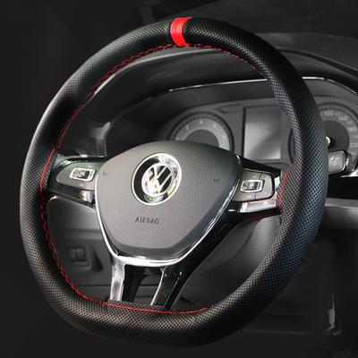 DIY Universal Car Steering Wheel Cover Napa Leather Steering Wheel Wrap Soft Breathable Car Accessories 38cm Auto Steering Wrap