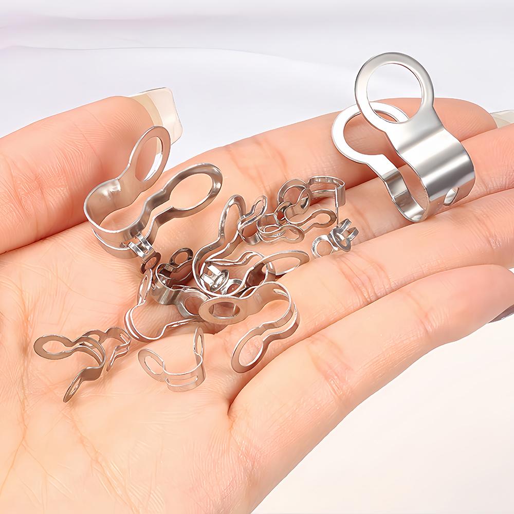 10-100pcs Stainless Steel Double Loops Beads Buckles Clasps Cord End Caps String Foldover Ball Chain Connectors Jewelry Findings