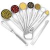 Cuillère à Mesurer en Acier Inoxydable Ronde Cuillère Balance de Cuisine Plus Règle de Mesure Batteur à Œufs