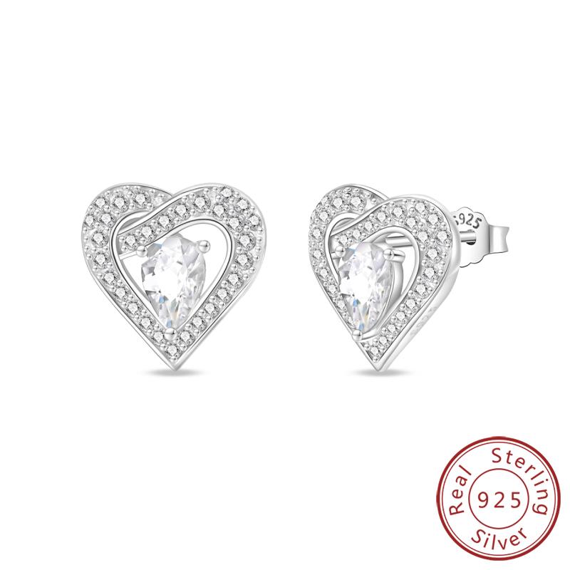 Earrings 925 Silver Shining Snowflake Mini Butterfly Ear Studs For Women Fine Birthday Party Jewelry Gifts
