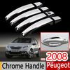 Chrome Door Handle Cover Trim Set for Peugeot 2008 2013- Accessories Stickers 2013 2014 2015 2016 2017 2018 Car Styling