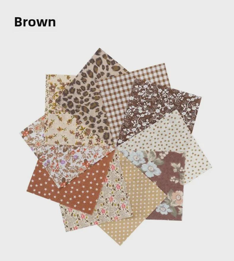100-Color Patchwork Cloth Set: Floral, Plaid & Polka Dot Plain Weave Cotton for DIY Crafting