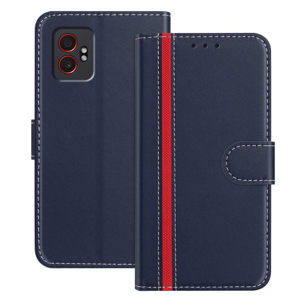For Samsung Galaxy XCover7 Pro Phone Cases Wallet Stand Color Splicing Leather Cover with Magnetic Clasp