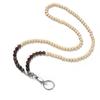 Stylish Beaded Lanyard ID Badge Holder with Lobster Clasp Keyring Natural Wood Beads Work Card Lanyard