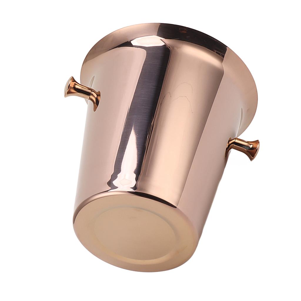 Ice Bucket with Handles Stainless Steel Beer Wine Beverage Cooling Tub for Home Bar 5L Capacity