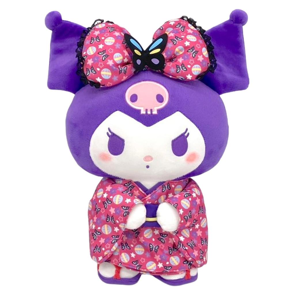 Nakajima Corporation Kuromi Butterfly Kimono Plush Toy M 206183-25 H36 x W27 x D15cm
