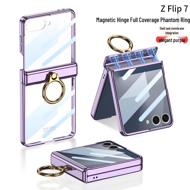 Samsung Z Flip7 Clear Folding Case - Full Coverage, Anti-Fall Protection