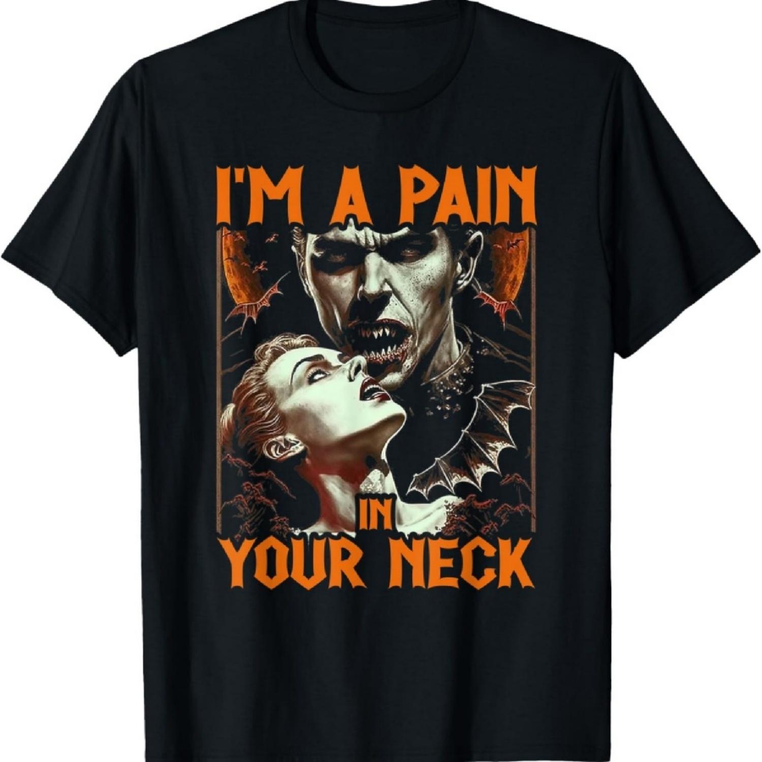 

Dracula Is A Pain In The Neck, Gothic Emo Girl Vampire Goth T-Shirt XXXXXL чорний