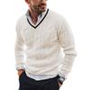 Men's Fashionable Slim-fit Long-sleeved Knit Top with V-neck