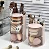 Rotating Dustproof Storage Box for Desk - Vanity Organizer Container for Beauty Sponges, Air Cushions,Lipsticks & Makeup Brushes