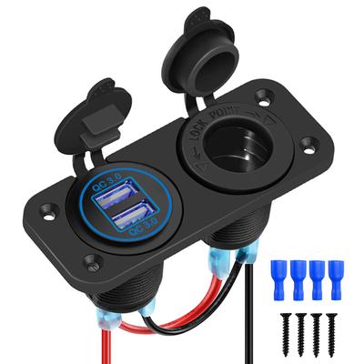 36W QC3.0 USB zásuvkový panel vodotěsný rychlonabíjecí duální USB adaptér pro auto, loď, obytný automobil, motocykl