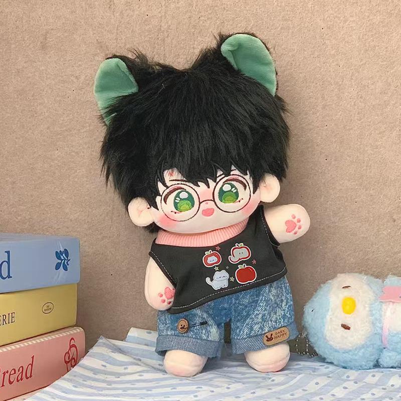 20cm Kawaii Plush Cotton Doll Idol Stuffed Star Figure Toys Signs Anime Magician Glasses Fat Body Doll Can Change Clothes Gifts