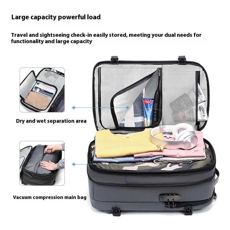 Herren Rucksack, Multifunktionale Reisetasche, Vakuumkompression Wasserdicht Geschäftsreise, Business Computer Rucksack, Große Kapazität