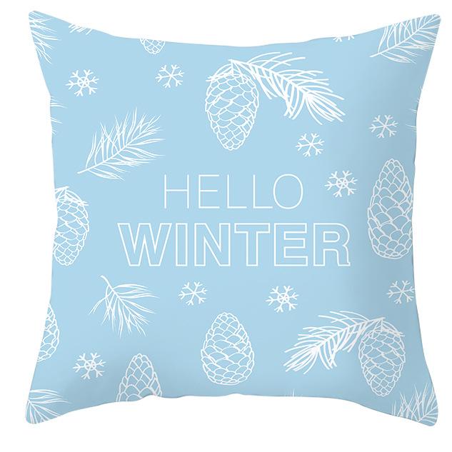 

Чехол на подушку с синей снежинкой, зимний рождественский чехол для подушки со снеговиком, поставка производителя 40x40cm