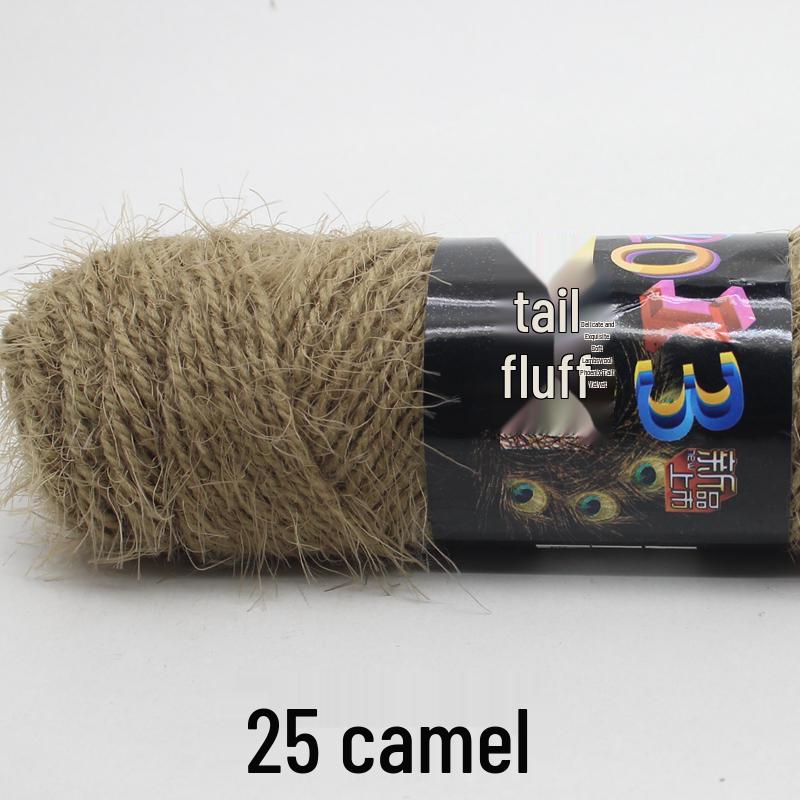 Handmade Mohair Peacock Feather Velvet Yarn for Sweater and Cardigan Knitting