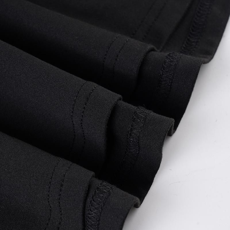 European-American Street Style Metal Buckle Solid Long Sleeve Slimming T-shirt